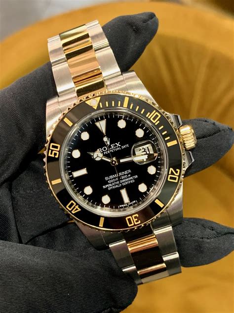 gold rolex sub|rolex submariner gold steel.